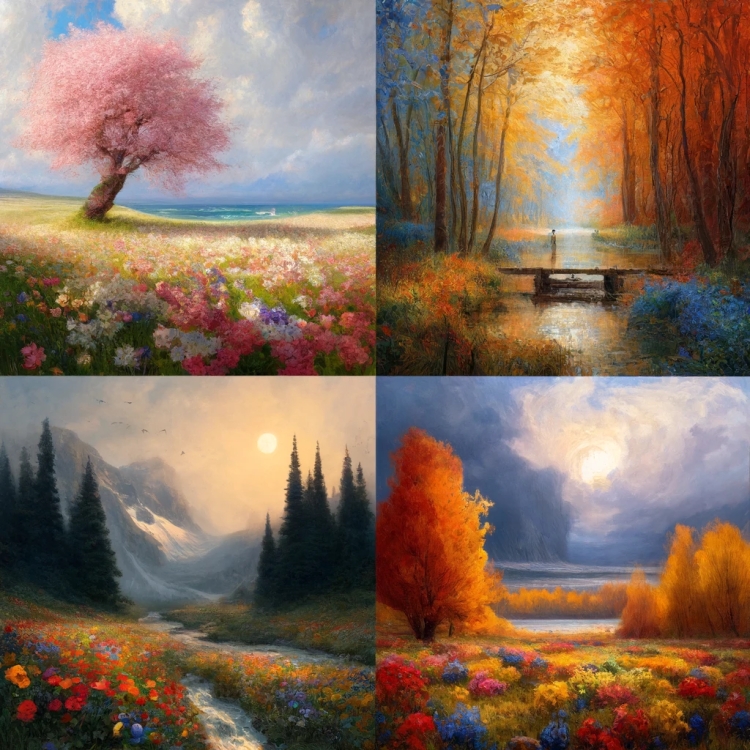 #Seasons Through Art: Exploring #Spring’s #Impressionism, #Summer’s #Fauvism, #Autumn’s #Romanticism, and #Winter’s #Minimalism